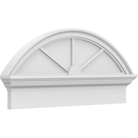 Ekena Millwork Segment Arch 3 Spoke Architectural Grade PVC Combination Pediment, 32"W x 14-7/8"H x 2-3/4"P PEDPC032X150SEG03